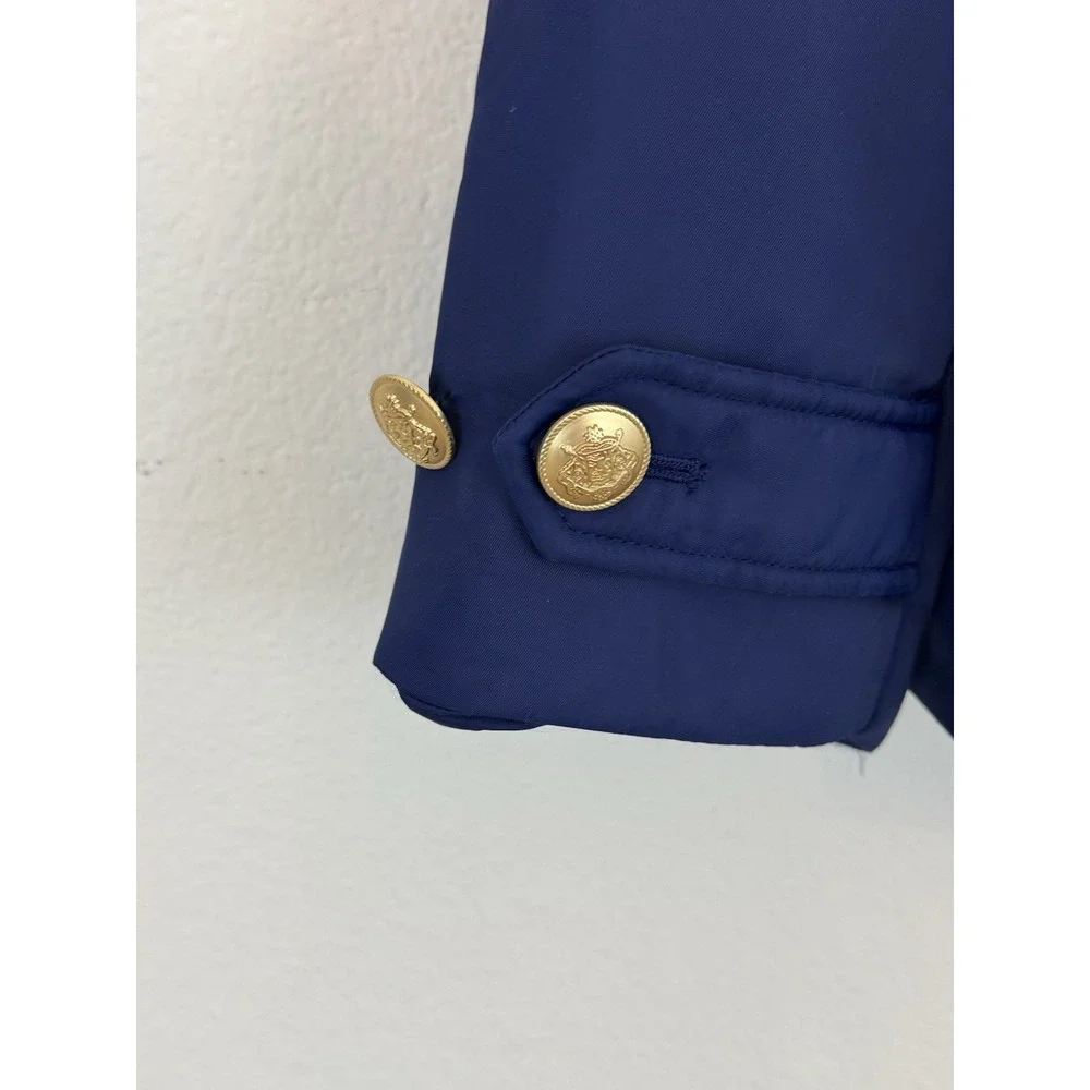 J.Crew Double Breasted Peacoat S Primaloft Puffer Blue Gold Buttons Pockets‎ - Picture 12 of 16